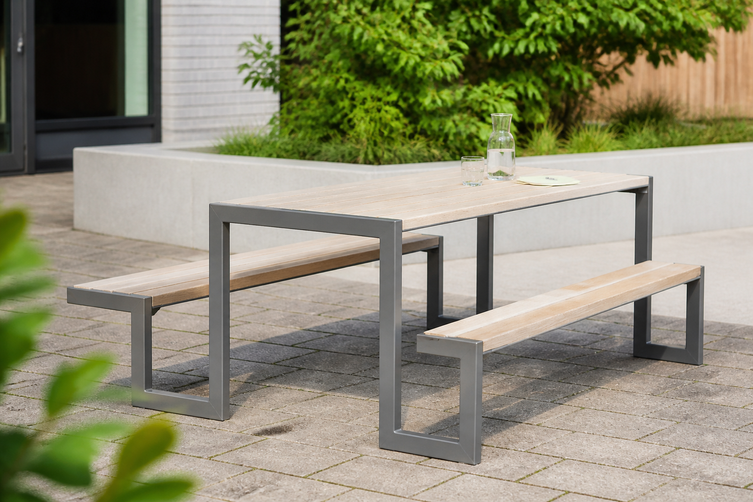 Picknickbank voor schoolplein: hout of kunststof?